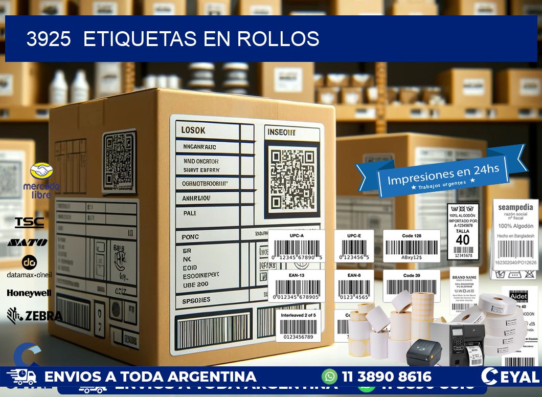 3925  ETIQUETAS EN ROLLOS