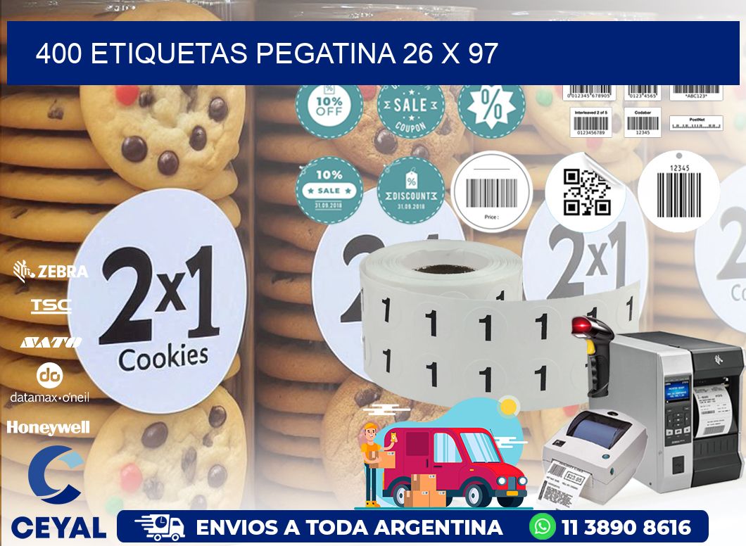 400 ETIQUETAS PEGATINA 26 x 97