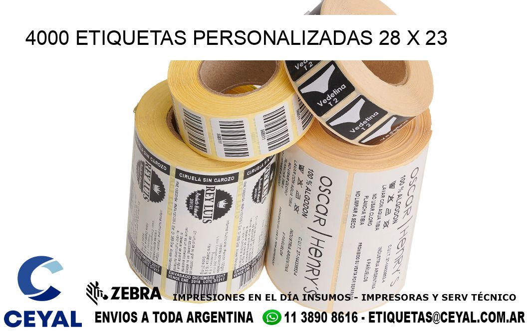 4000 ETIQUETAS PERSONALIZADAS 28 x 23