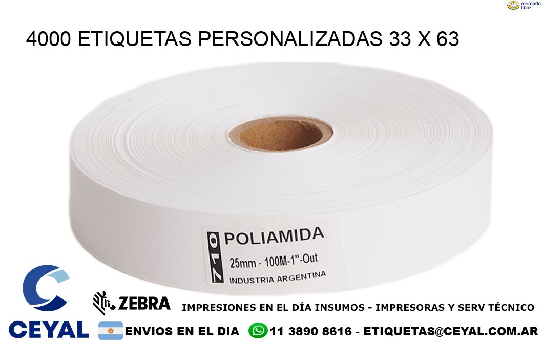 4000 ETIQUETAS PERSONALIZADAS 33 x 63