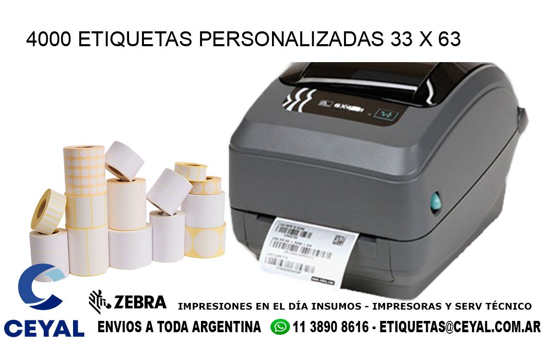 4000 ETIQUETAS PERSONALIZADAS 33 x 63