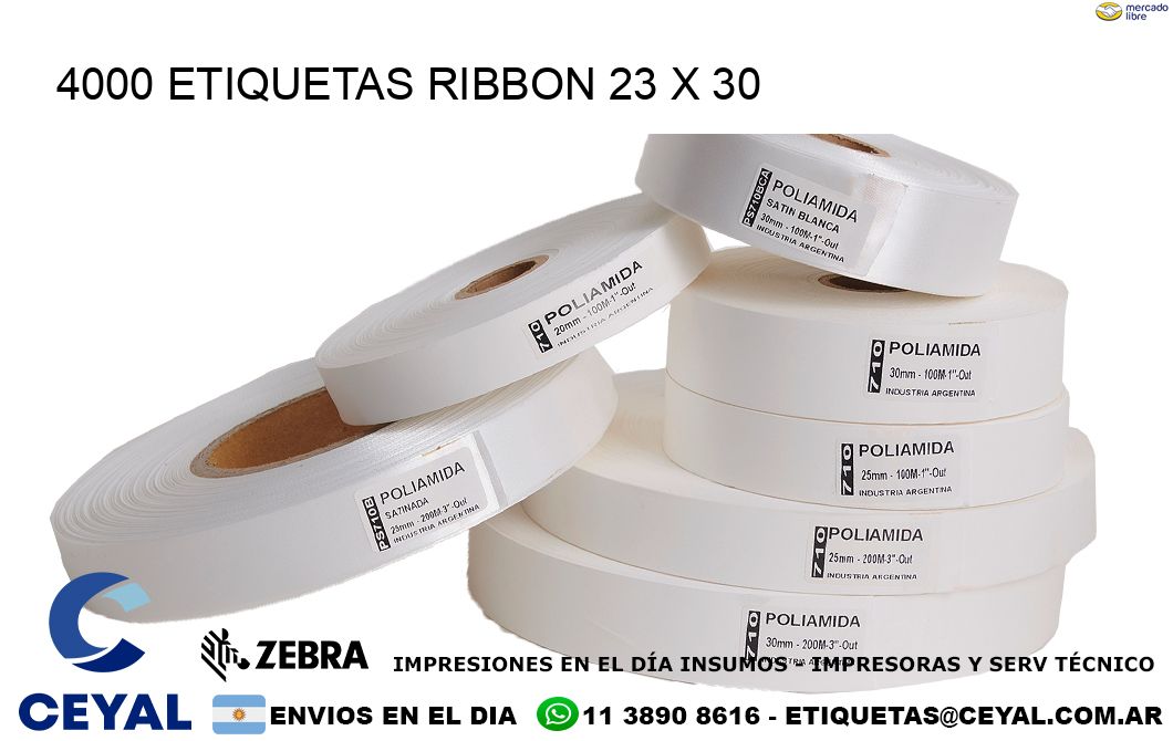 4000 ETIQUETAS RIBBON 23 x 30