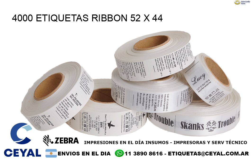 4000 ETIQUETAS RIBBON 52 x 44