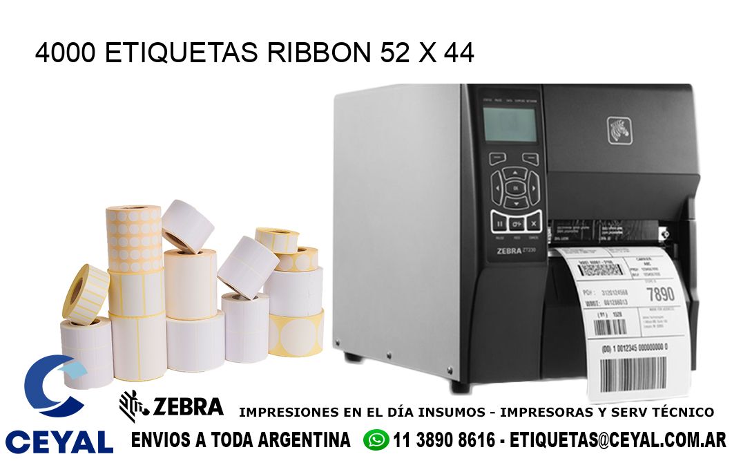 4000 ETIQUETAS RIBBON 52 x 44