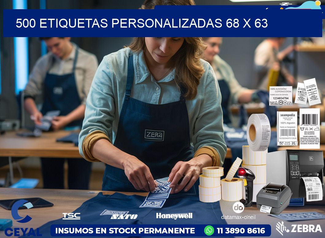 500 ETIQUETAS PERSONALIZADAS 68 x 63