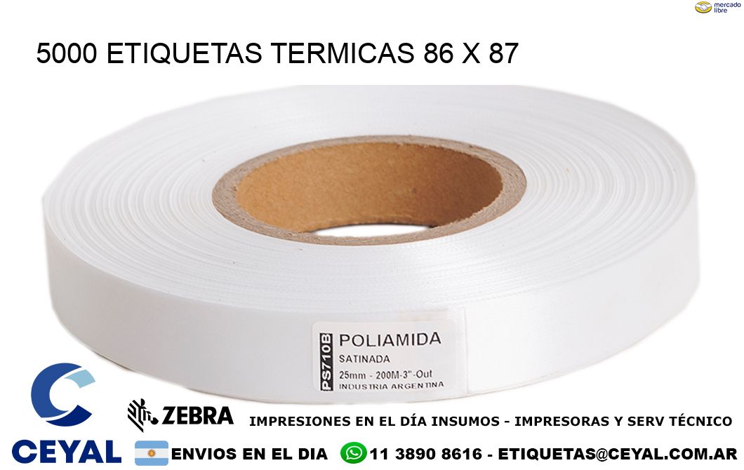 5000 ETIQUETAS TERMICAS 86 x 87