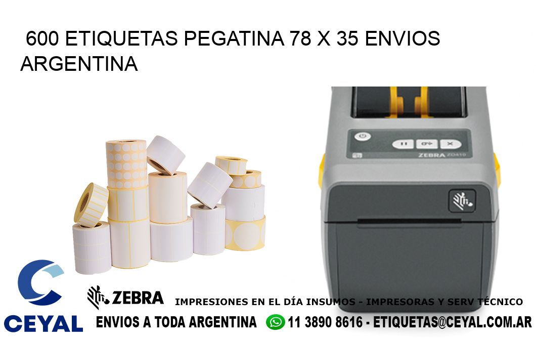 600 ETIQUETAS PEGATINA 78 x 35 ENVIOS ARGENTINA