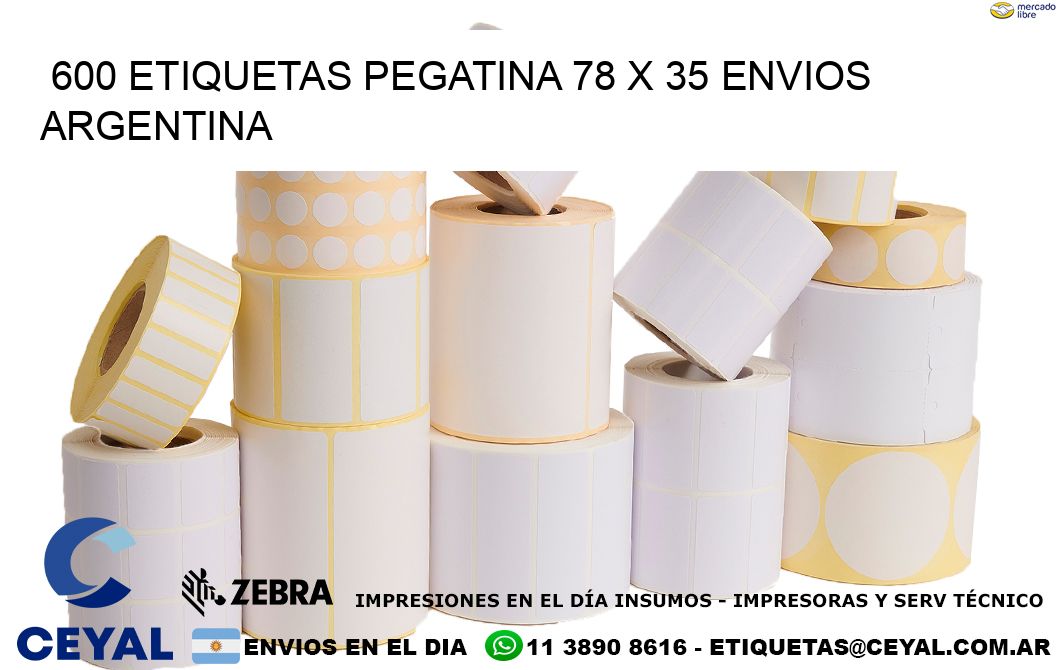 600 ETIQUETAS PEGATINA 78 x 35 ENVIOS ARGENTINA