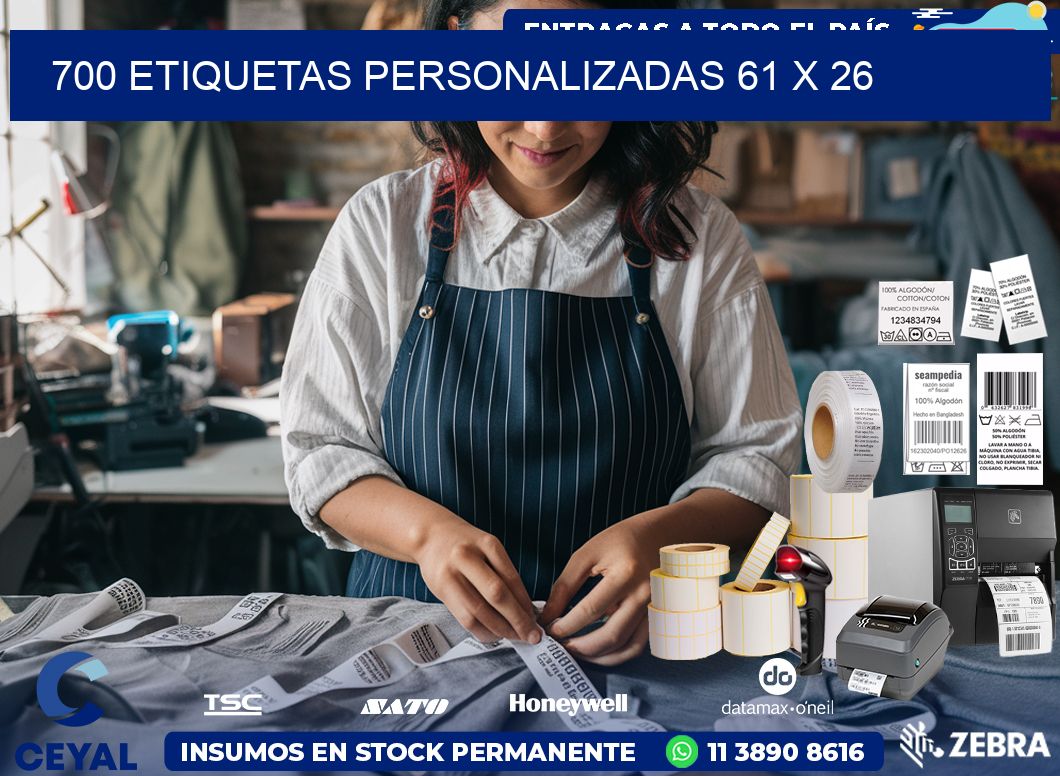 700 ETIQUETAS PERSONALIZADAS 61 x 26