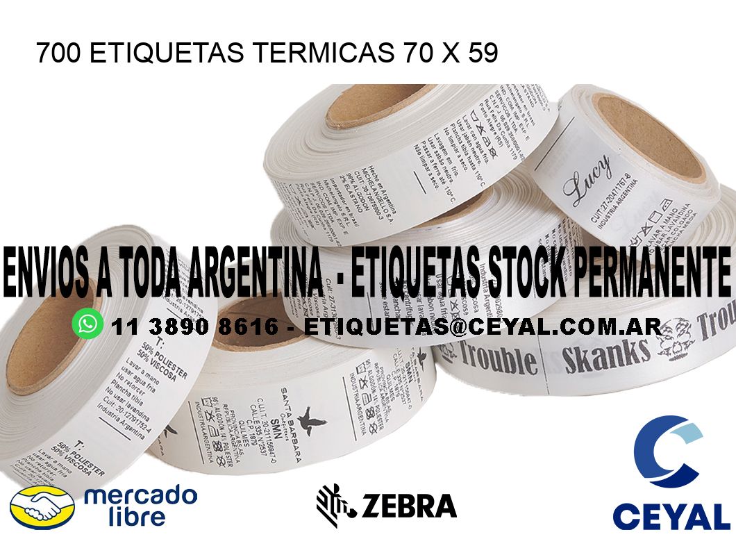 700 ETIQUETAS TERMICAS 70 x 59