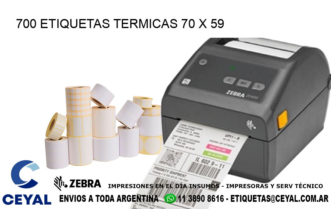 700 ETIQUETAS TERMICAS 70 x 59