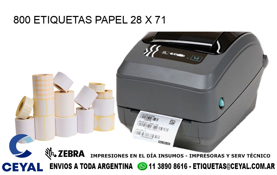 800 ETIQUETAS PAPEL 28 x 71