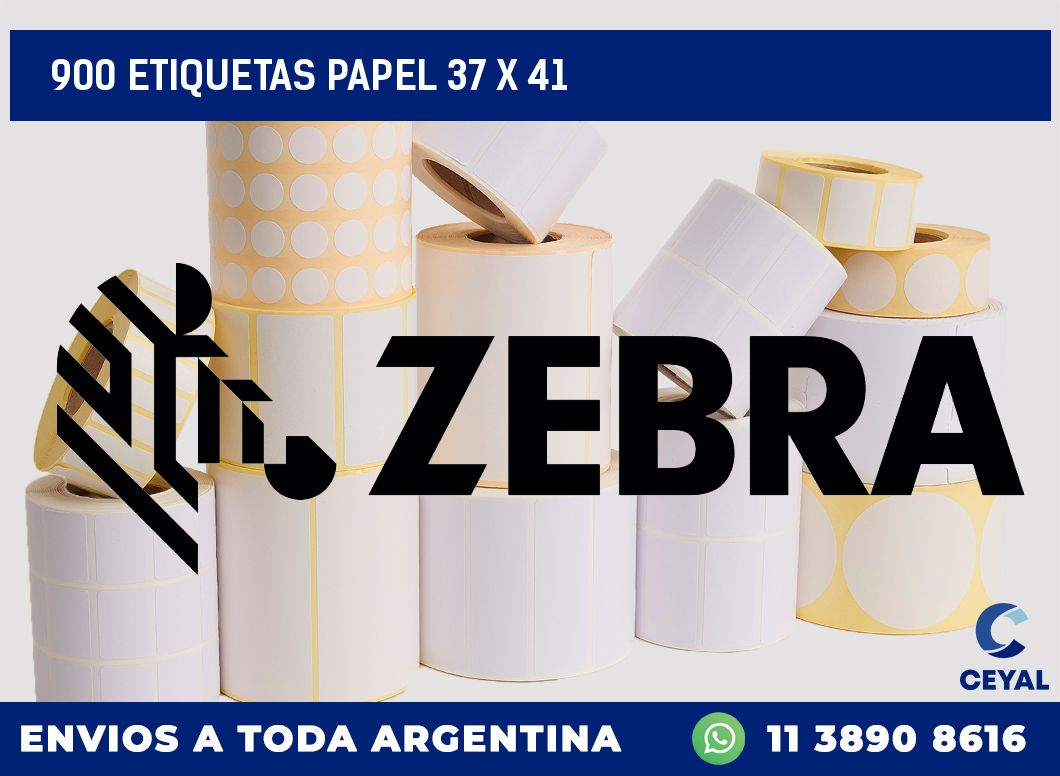 900 ETIQUETAS PAPEL 37 x 41