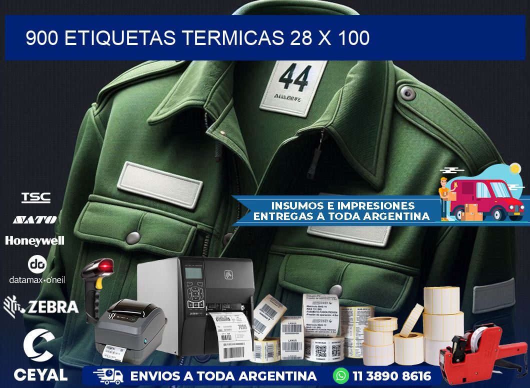 900 ETIQUETAS TERMICAS 28 x 100