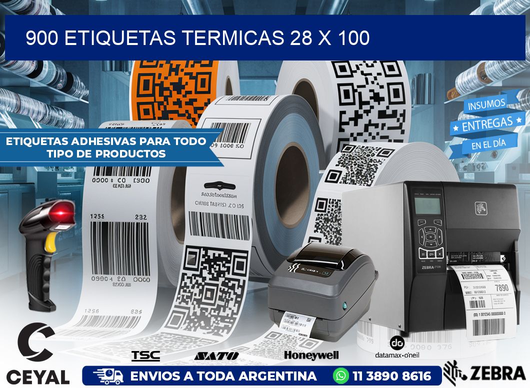 900 ETIQUETAS TERMICAS 28 x 100