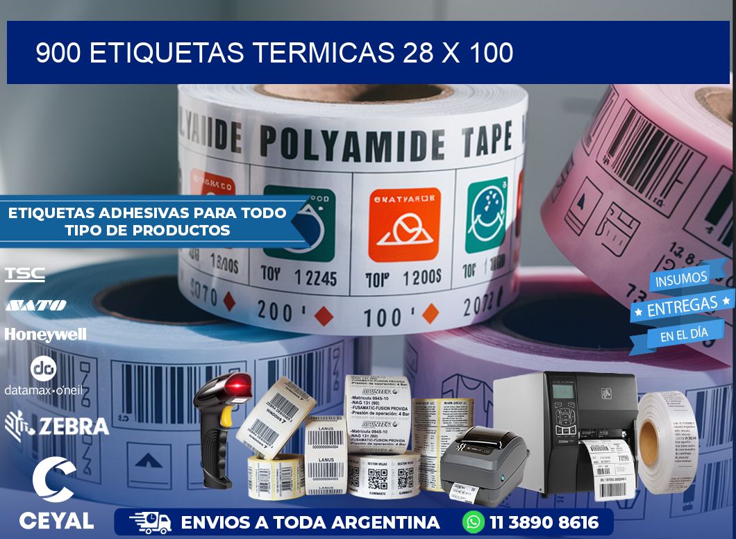900 ETIQUETAS TERMICAS 28 x 100
