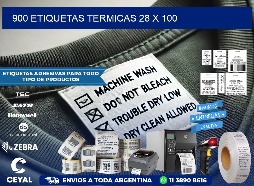 900 ETIQUETAS TERMICAS 28 x 100