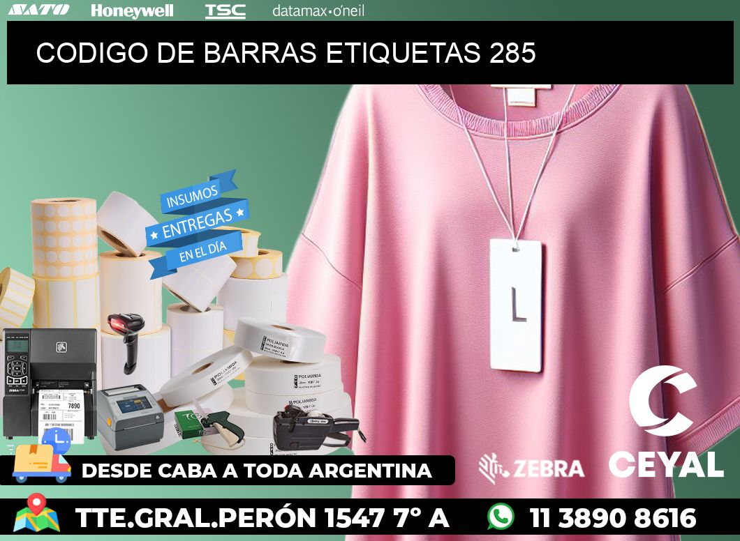 CODIGO DE BARRAS ETIQUETAS 285