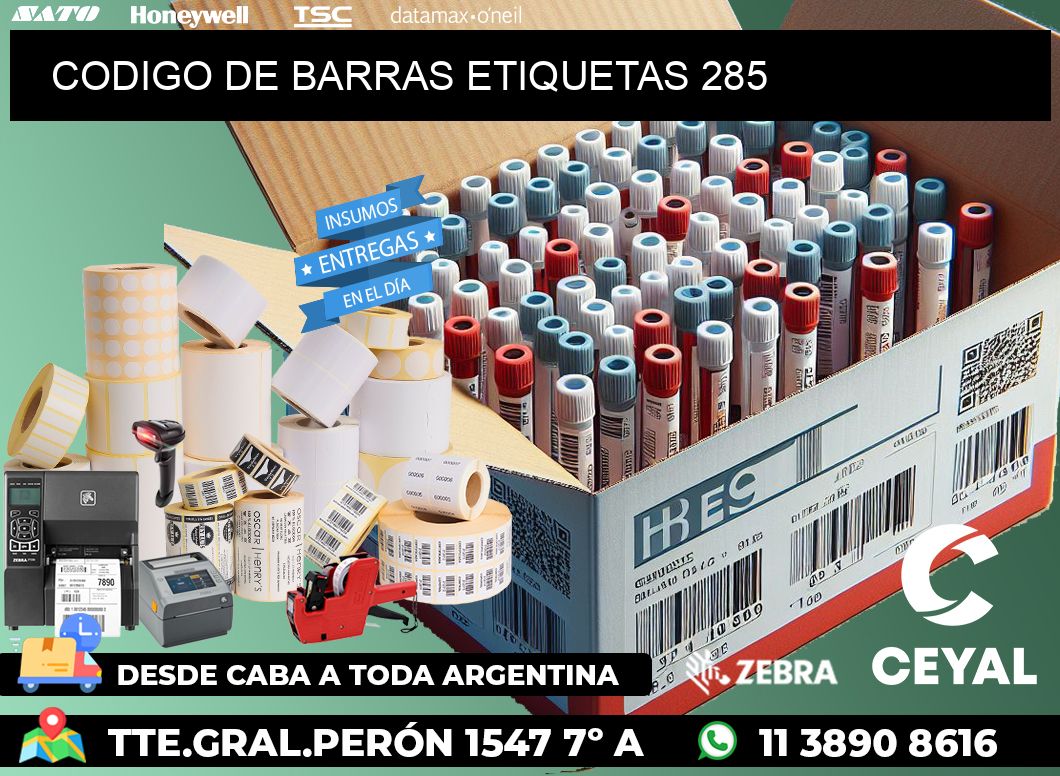 CODIGO DE BARRAS ETIQUETAS 285