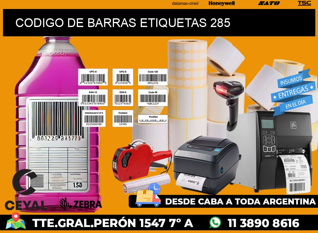 CODIGO DE BARRAS ETIQUETAS 285