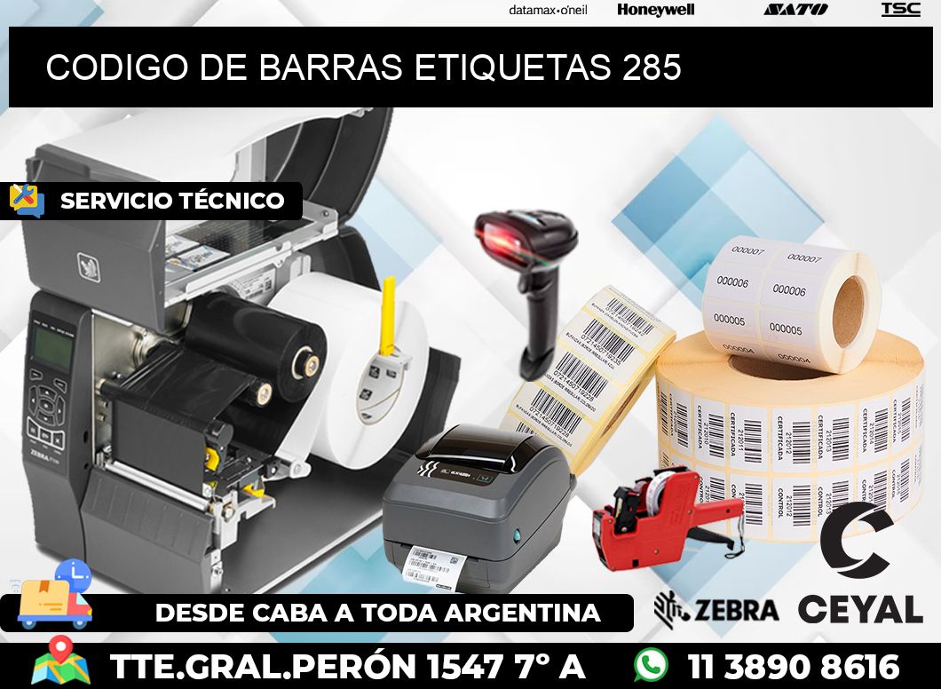 CODIGO DE BARRAS ETIQUETAS 285