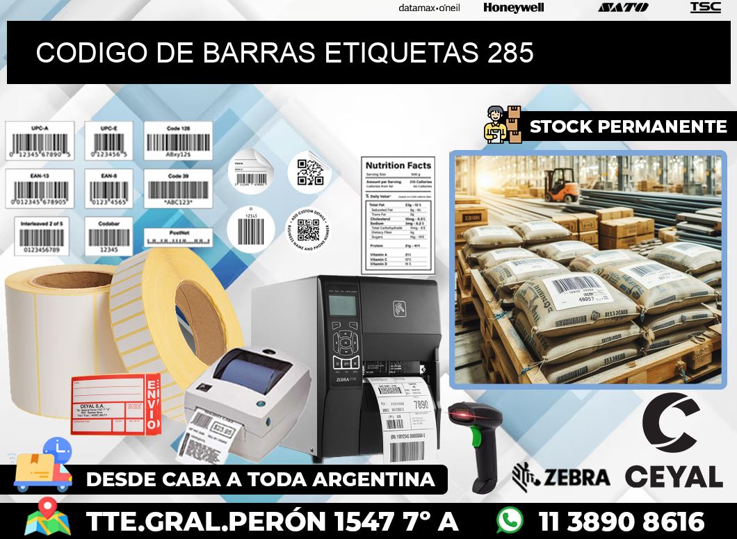 CODIGO DE BARRAS ETIQUETAS 285