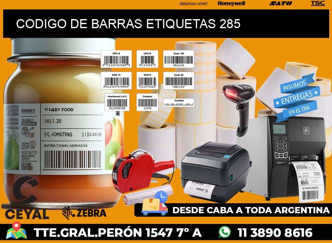 CODIGO DE BARRAS ETIQUETAS 285