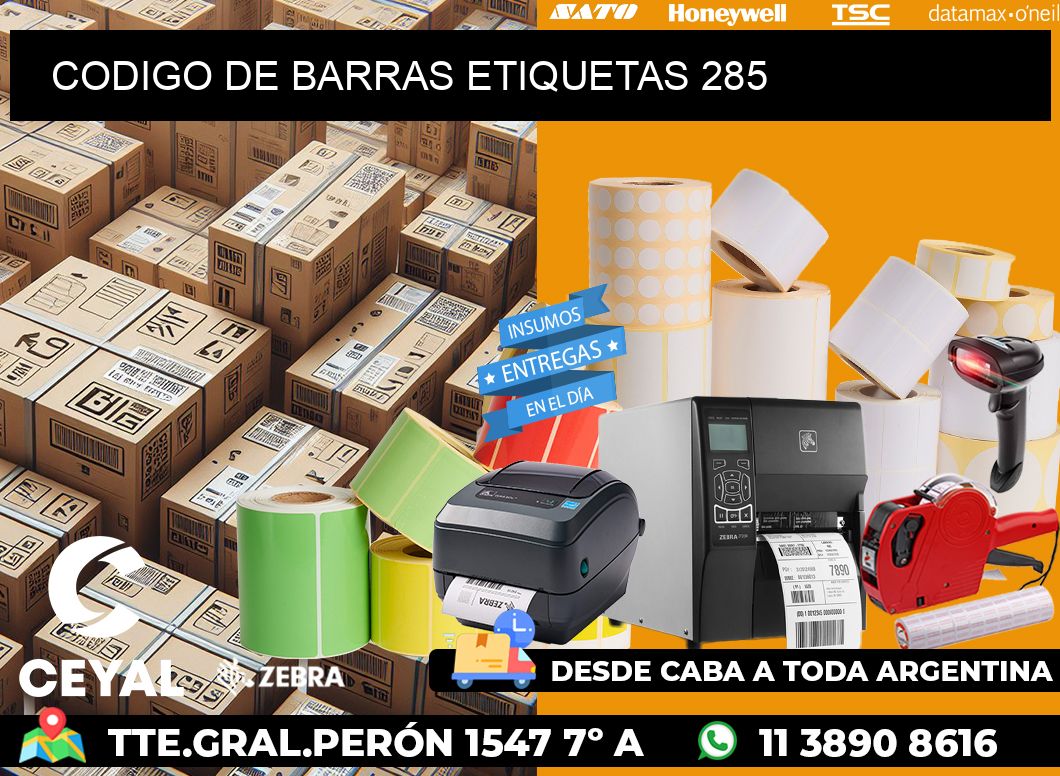 CODIGO DE BARRAS ETIQUETAS 285