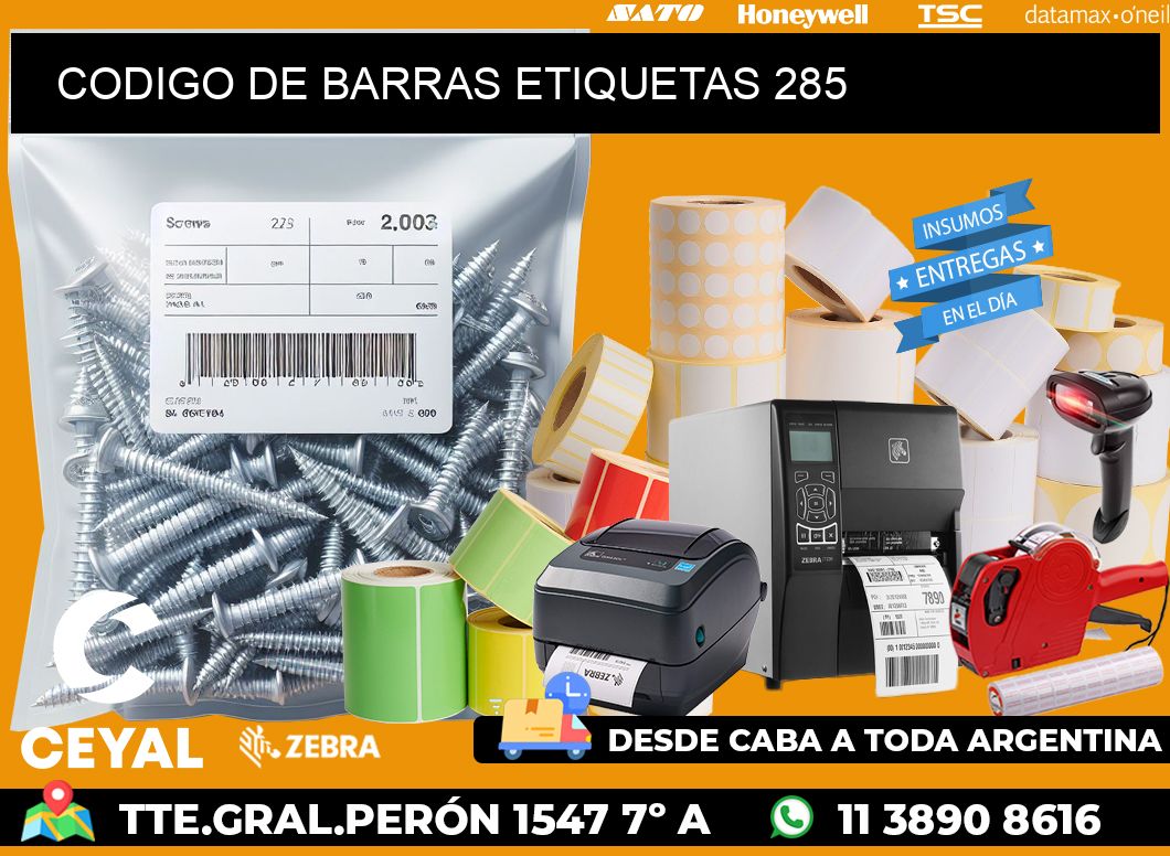 CODIGO DE BARRAS ETIQUETAS 285