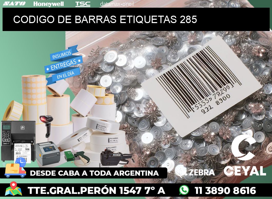 CODIGO DE BARRAS ETIQUETAS 285