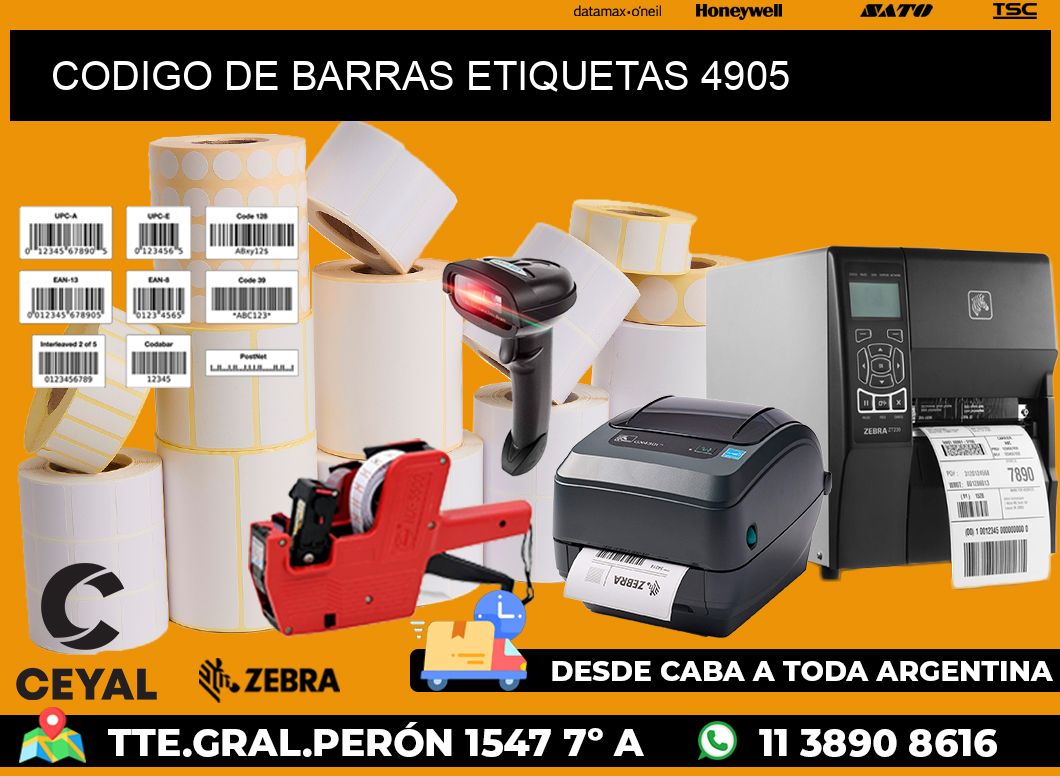 CODIGO DE BARRAS ETIQUETAS 4905