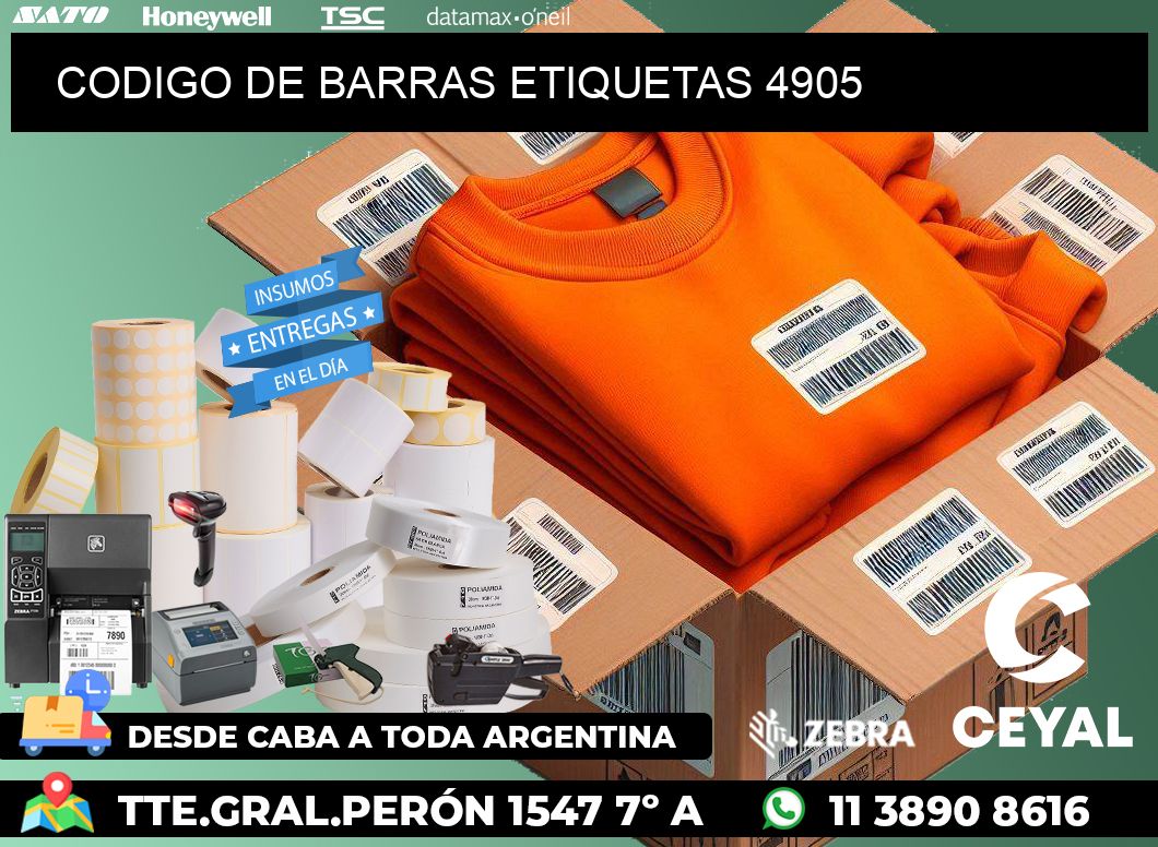 CODIGO DE BARRAS ETIQUETAS 4905