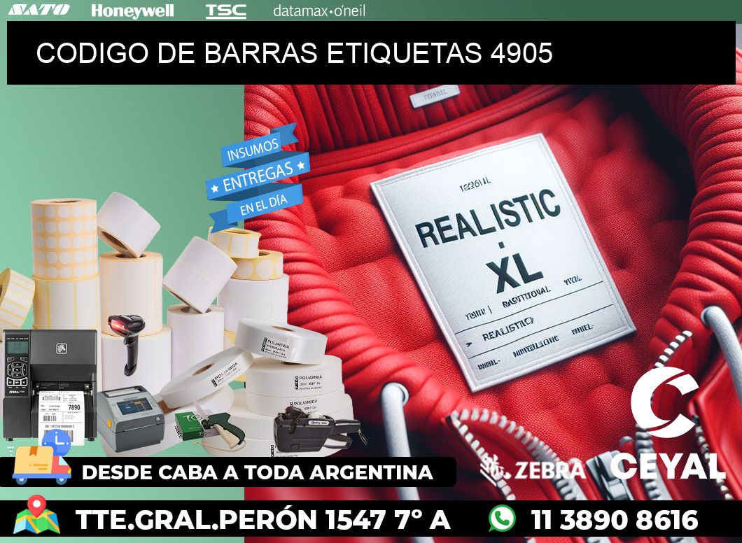 CODIGO DE BARRAS ETIQUETAS 4905