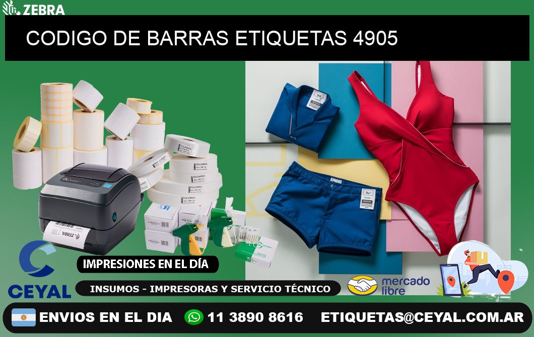 CODIGO DE BARRAS ETIQUETAS 4905