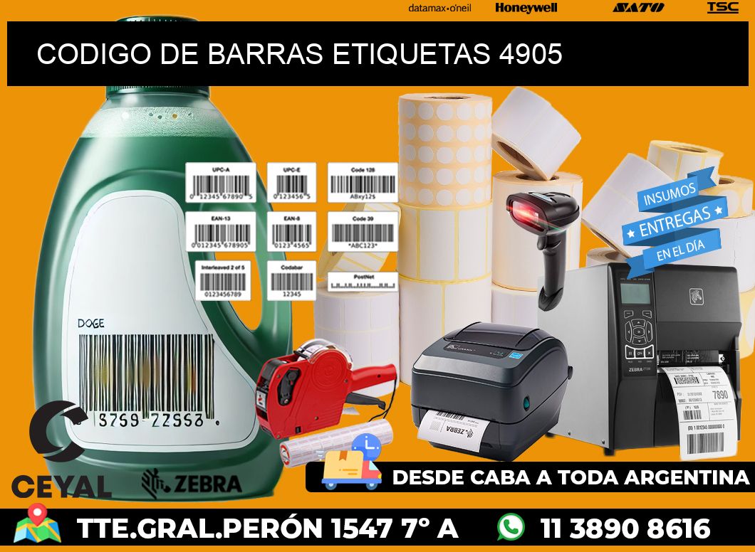 CODIGO DE BARRAS ETIQUETAS 4905