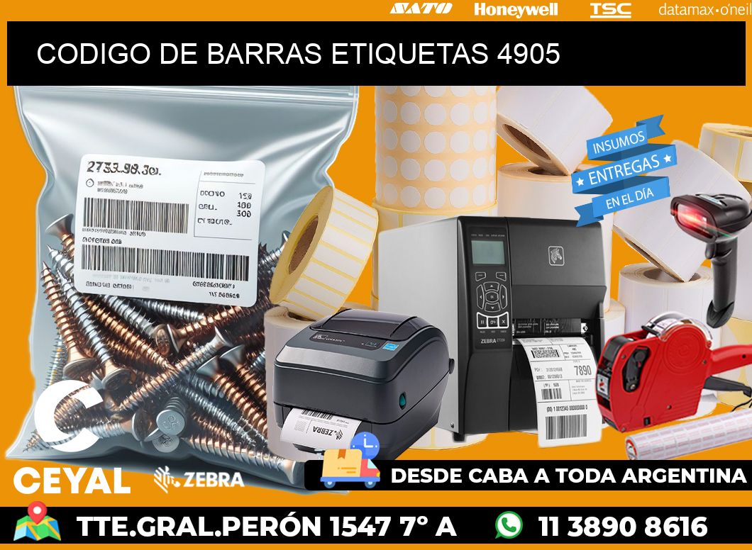 CODIGO DE BARRAS ETIQUETAS 4905