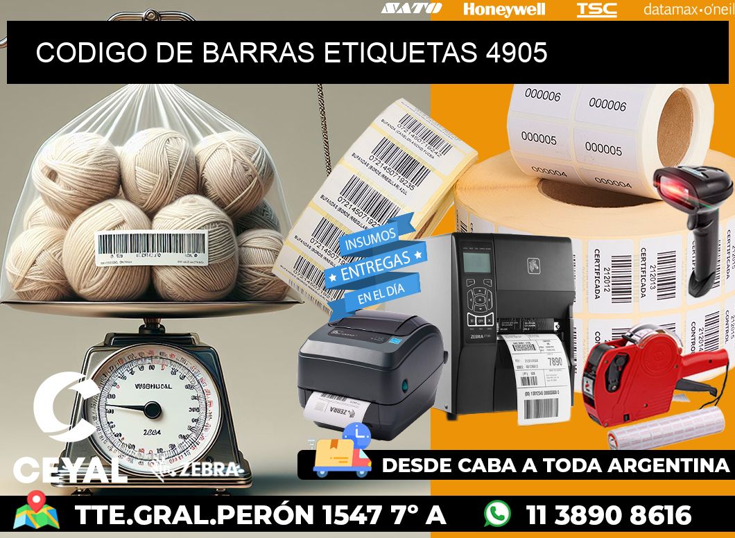 CODIGO DE BARRAS ETIQUETAS 4905