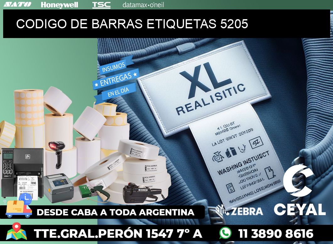 CODIGO DE BARRAS ETIQUETAS 5205