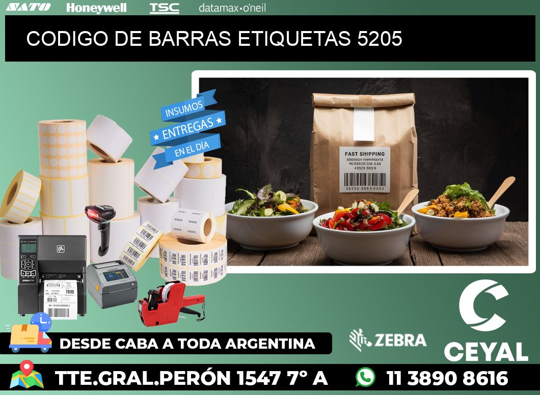 CODIGO DE BARRAS ETIQUETAS 5205