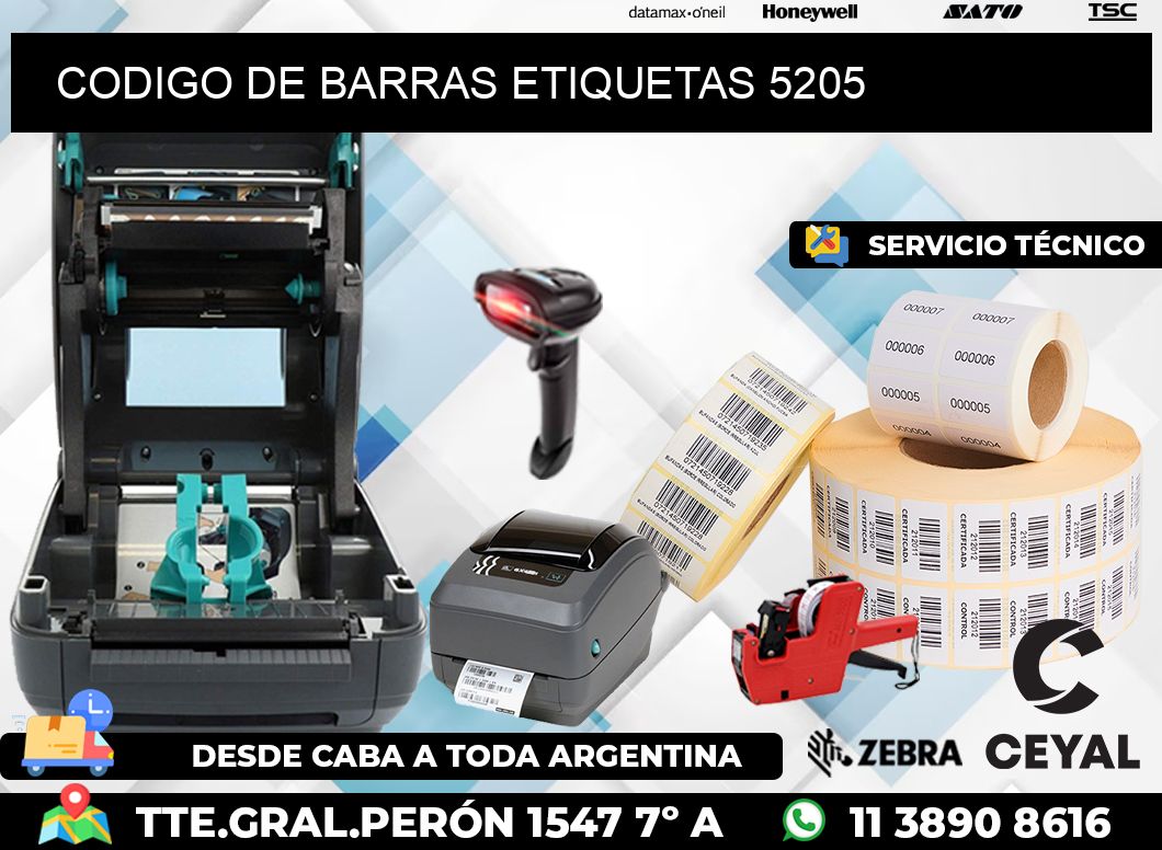 CODIGO DE BARRAS ETIQUETAS 5205