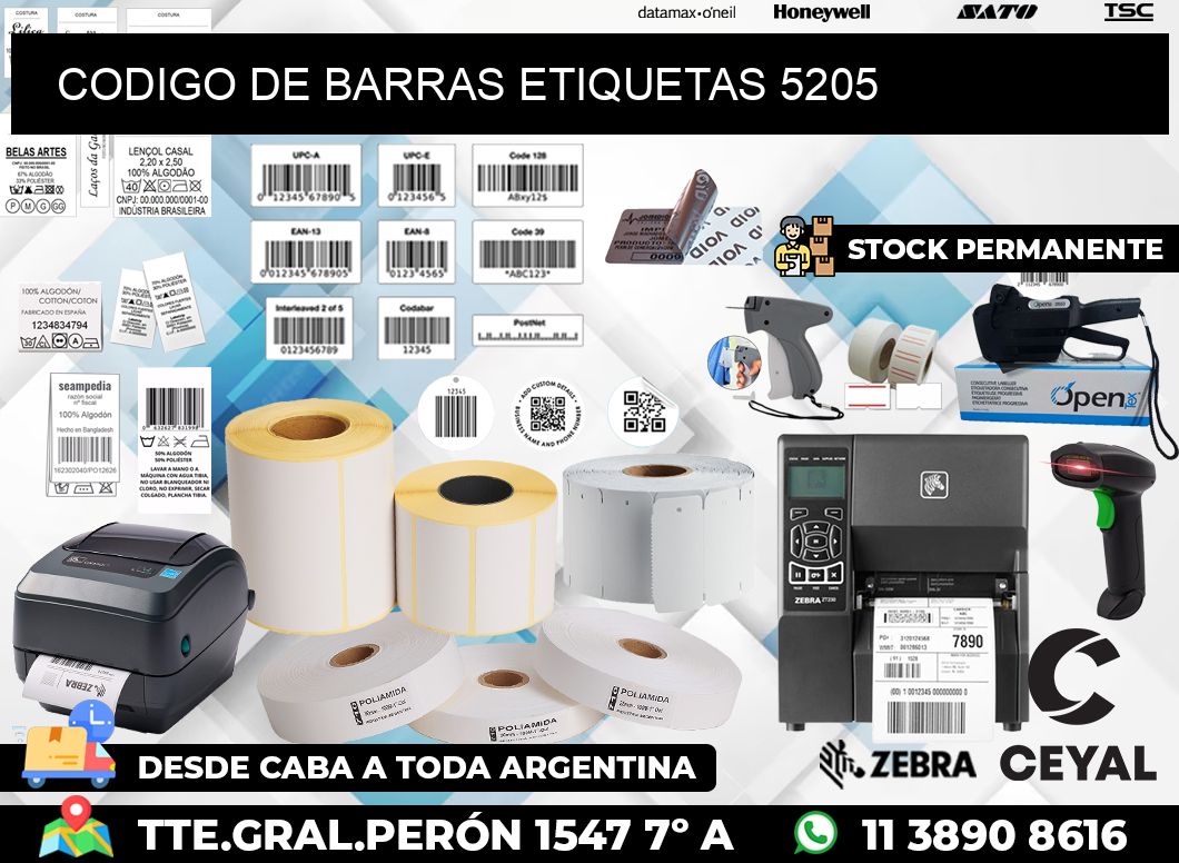 CODIGO DE BARRAS ETIQUETAS 5205