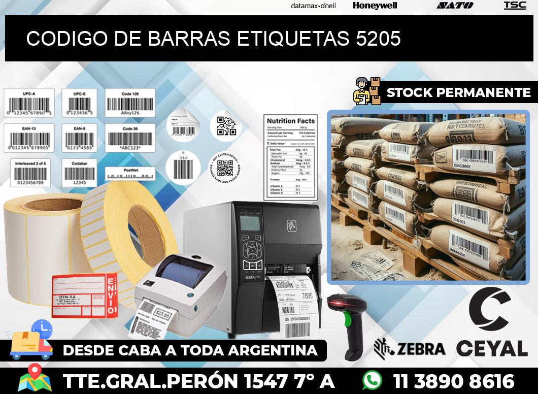 CODIGO DE BARRAS ETIQUETAS 5205