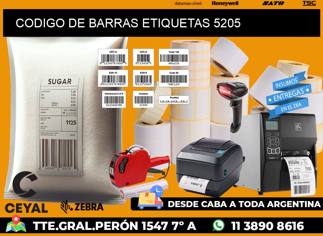 CODIGO DE BARRAS ETIQUETAS 5205