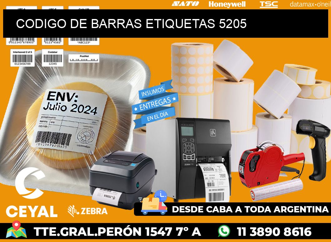 CODIGO DE BARRAS ETIQUETAS 5205