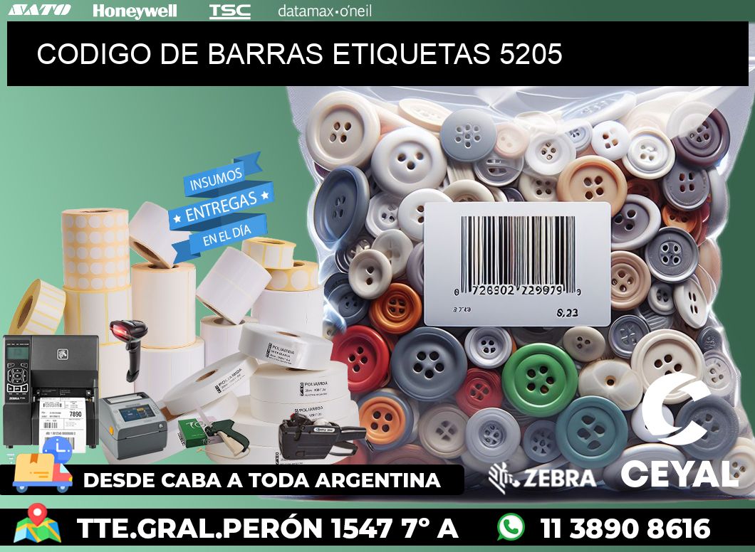 CODIGO DE BARRAS ETIQUETAS 5205