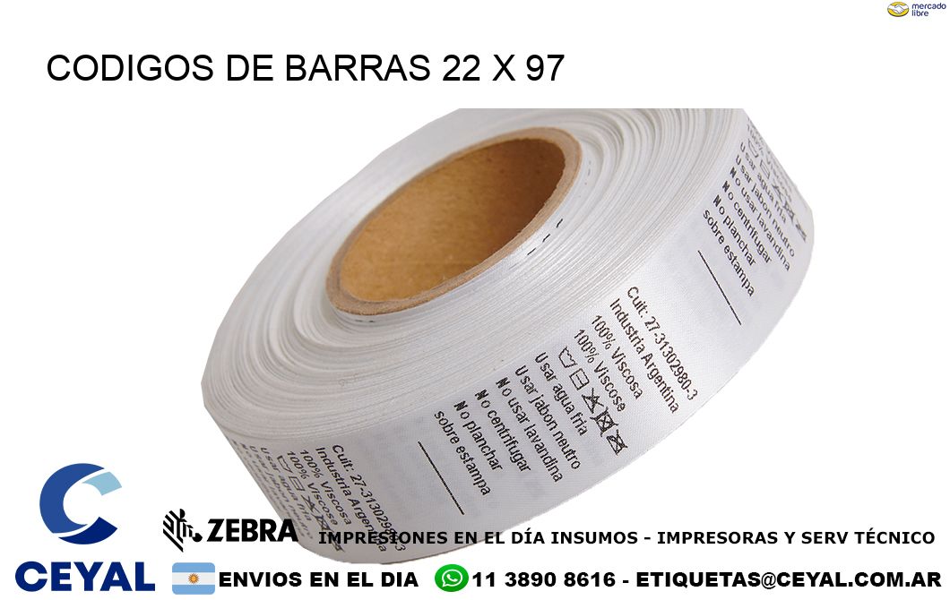 CODIGOS DE BARRAS 22 x 97