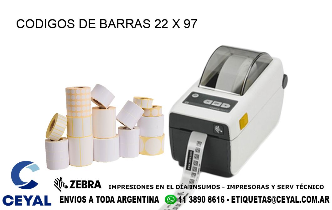 CODIGOS DE BARRAS 22 x 97