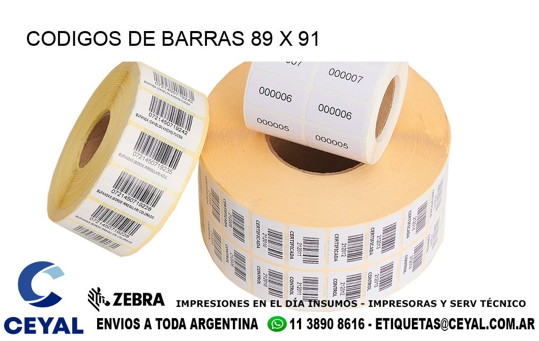 CODIGOS DE BARRAS 89 x 91