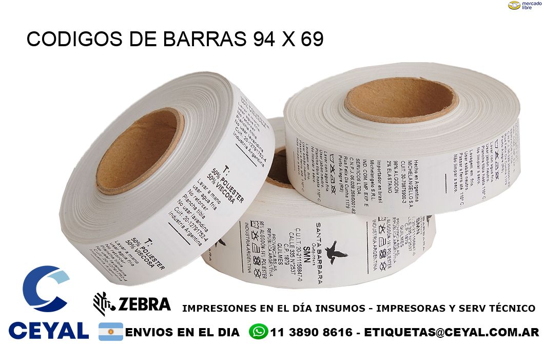 CODIGOS DE BARRAS 94 x 69