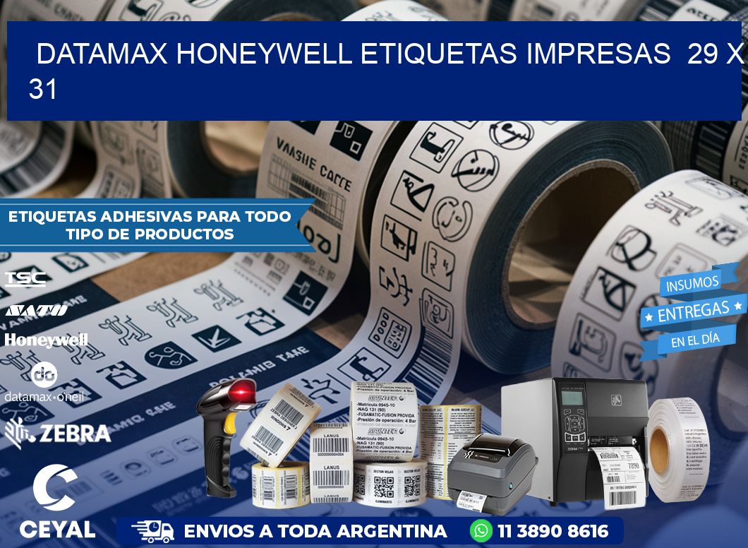 DATAMAX HONEYWELL ETIQUETAS IMPRESAS  29 x 31